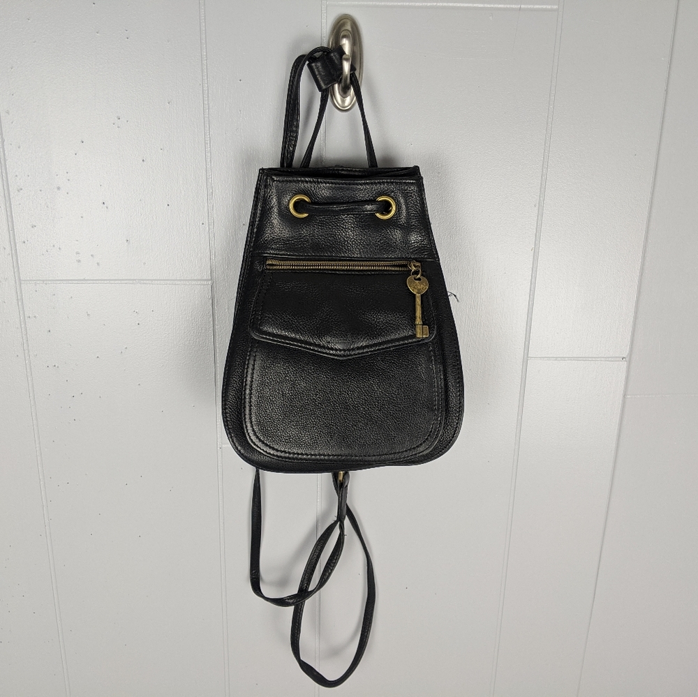 Fossil mini leather backpack purse
